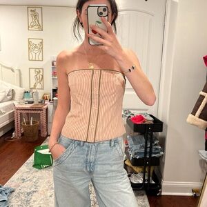 Cute striped strapless top